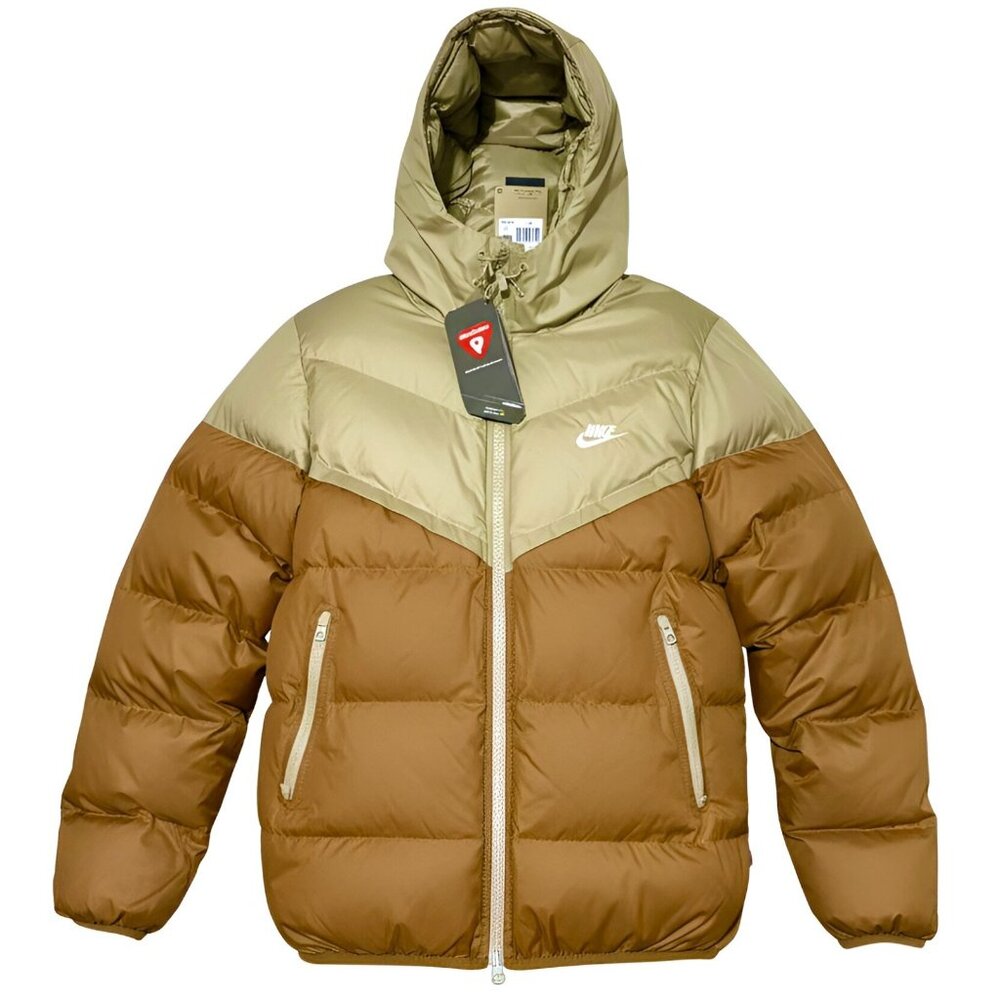Nike Men's Storm-Fit Water Resistant Hooded Puffer Jacket Khaki Small FB8185-24 - Picture 1 of 16